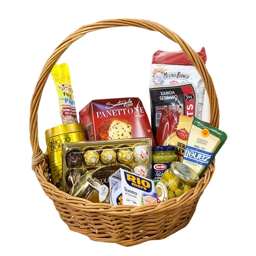 Подарочная корзина с продуктами "Микс"